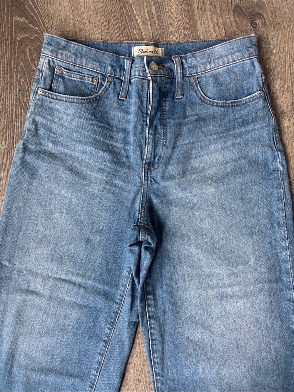Madewell Wide Leg Crop Big Hem Medium Wash Classy High Rise Size 29 Size 8 - Picture 3 of 11